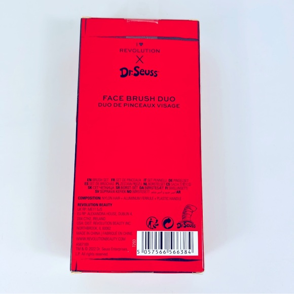 I Heart Revolution x Dr Seuss Face Brush Duo Thing 1 & Thing 2 NIB - Picture 5 of 6